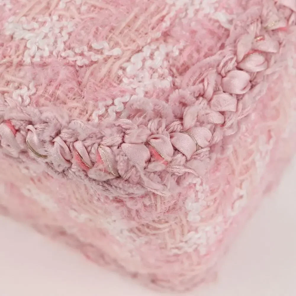 Chanel Tweed Chain Matelasse 23 Shoulder Bag Pink